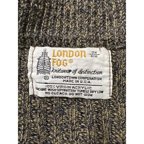 London Fog Sweater Womens 2X Big Long Sleeves Full Zip Granny Core Vintage‎ City - Picture 3 of 13